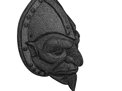 Fantasy Orc Warrior Shield Decoration Low-poly 3D model