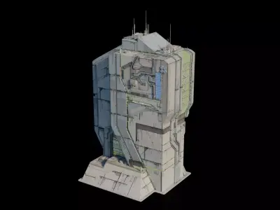 Cyberpunk Building 7 Low-poly 3D model purchase