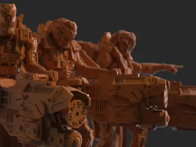 Infantry Kolass Chaingun Squad 3D Model Print 3D print model