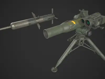 BGM-71 TOW ATGM Low-poly 3D model