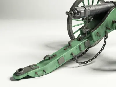 Civil War Cannon Free 3D model