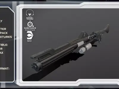 Star wars dc-15a blaster rifle Low-poly 3D model