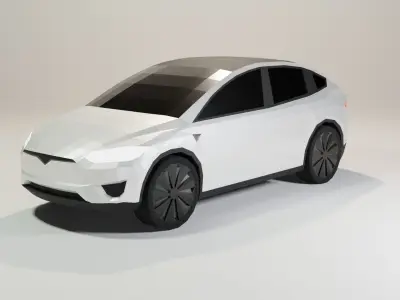 Low Poly Tesla Model X Low-poly 3D model