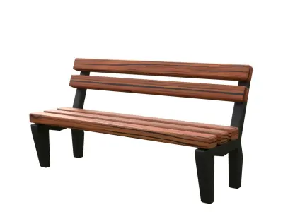 Stylized outdoor Bench Free low-poly 3D model