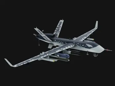 Chengdu Wing Loong-II air craft Low-poly 3D model