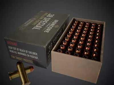 38 Special Ammunition Pack Game Ready PBR Low Poly 3D Models Low-poly 3D model