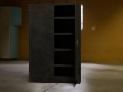 Metal Cabinet Low-poly 3D model