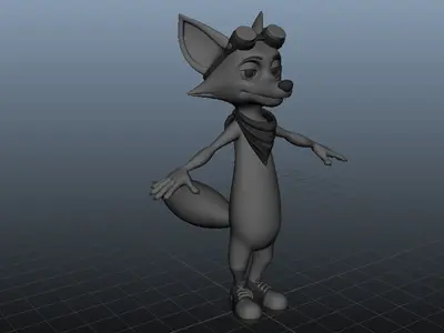 3D Stylized Fox Low-poly 3D model