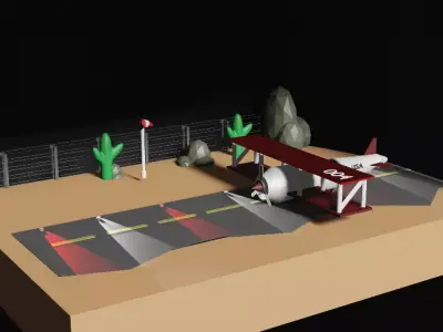 USA AIRCRAFT Low-poly 3D model