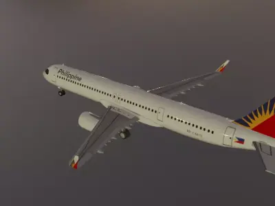 Philippine airlines airbus a321neo low poly 3D Model  Low-poly 3D model