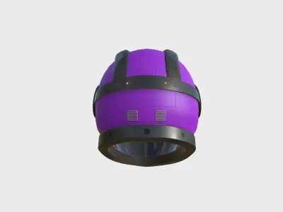 Astronaut Helmet B06 Black Purple - Character Design Fashion Low-poly 3D model
