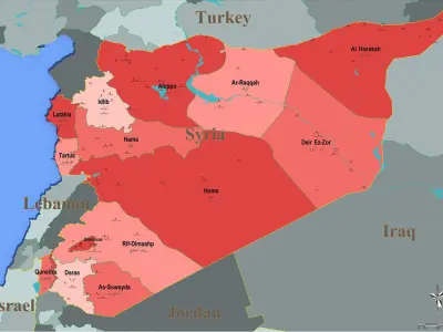 A detailed map of Syria 3D model