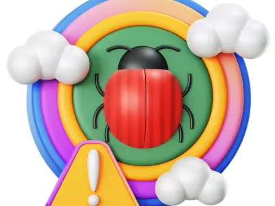 Bug Alert 3D Icon Low-poly 3D model