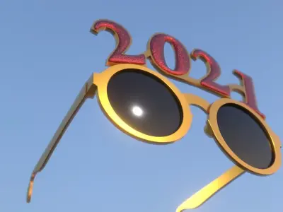 New Year Party Glasses Low-poly 3D model