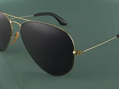 Sunglasses Ray Ban Aviator Brown 3D model
