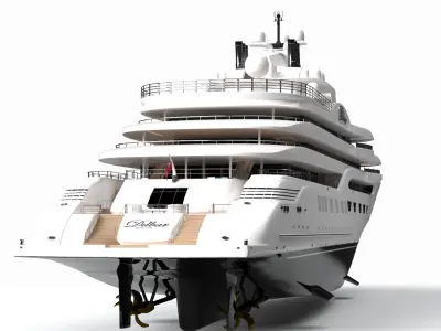 Dilbar Luxury Yacht Dynamic Simulation 3D model