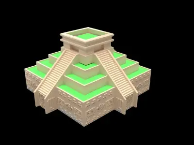 Aztec Temple Plant Pot 3D print model