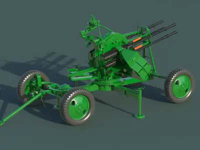 ZPU-4 machine gun 3D model