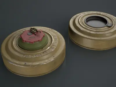 TM-62M Anti-Tank Mine Low-poly 3D model