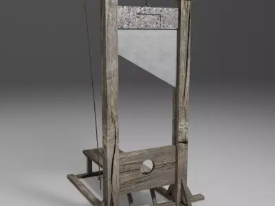 Guillotine old wooden Low-poly 3D model