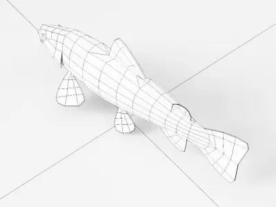 Brown Trout fish 3d model  Low-poly 3D model