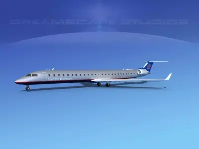 Bombardier CRJ1000 United Airlines Express 3D model