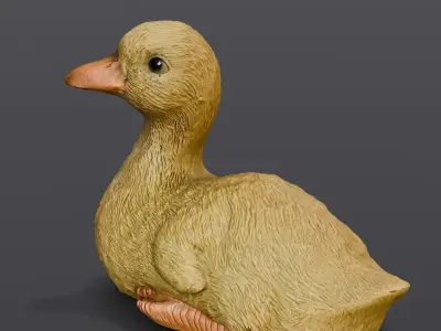 Cartoon Duck 3D Model  Low-poly 3D model