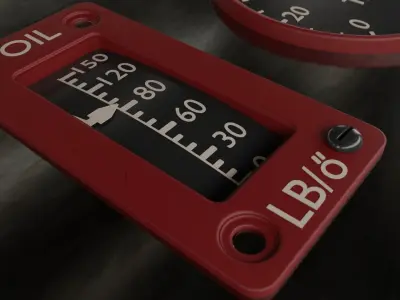 Aircraft Cockpit Gauges - Avionics Low-poly 3D model