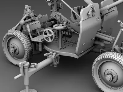 25 mm anti aircraft gun 3D print model
