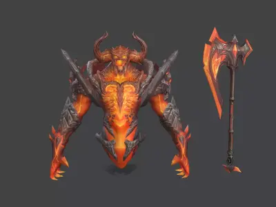 Volcanic Lava Monster Low-poly 3D model
