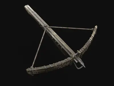 CROSSBOW GENERIC MEDIEVAL WEAPON ORC BALLISTA HUNTER BOLT Low-poly 3D model