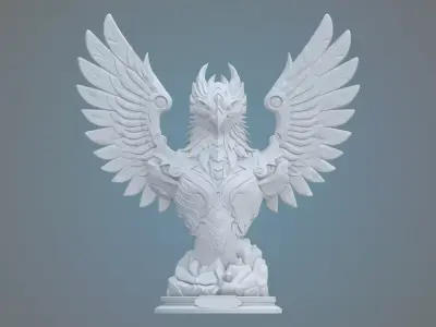 High-Detail Armored Eagle Sculpture PM-60 3D print model
