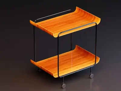 Modern Serving Cart Free low-poly 3D model