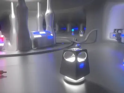 UFO with insides Low-poly 3D model