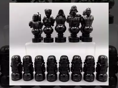Futuristic Sci-Fi Chess Set 3D print model