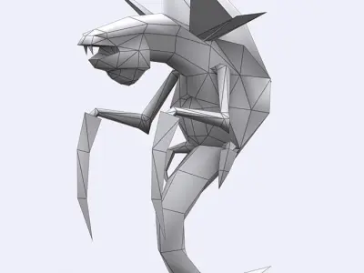 3DRT - Insectoid Monster Snake Low-poly 3D model