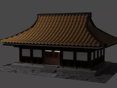 Chinese Siheyuan Low-poly 3D model