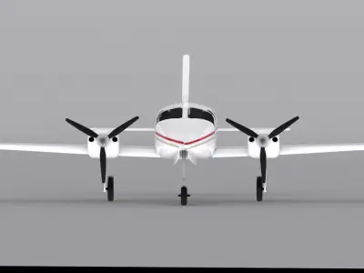 Cessna 401 Low-poly 3D model