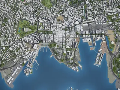 Oslo - Center Low-poly 3D model