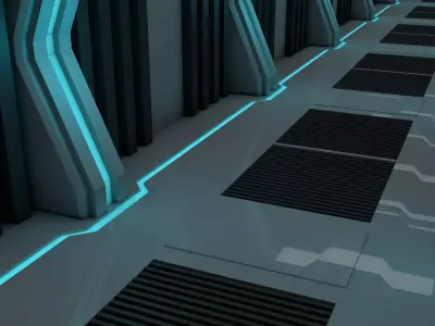 Sci Fi Corridor 3D model 178