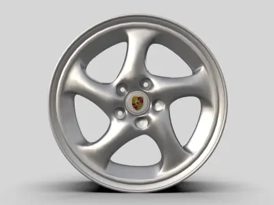 996 Turbo OEM Wheels Low-poly 3D model