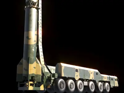 Shaheen-2 missile launcher 3D model