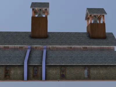 Church in LowPoly Low-poly 3D model