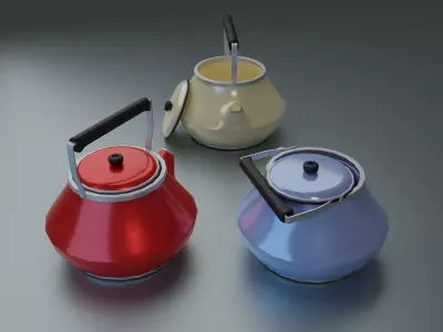 Kettle tea Free low-poly 3D model