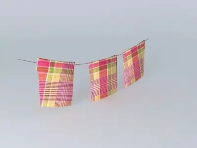 dishclothes on a line Free 3D model