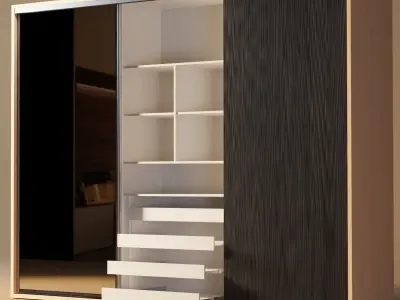 CLOSET COMPLETE INTERIOR WITH DRAWERS AND SLIDE  Free low-poly 3D model
