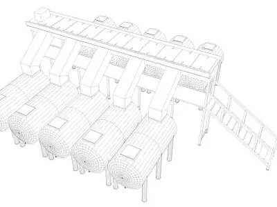 Oxidation Fermentation Unit Low-poly 3D model