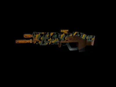 Camo Gun Low-poly 3D model
