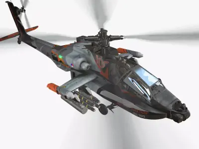 Apache AH-64D Royal Netherlands Airforce Complex  Animation Low-poly 3D model