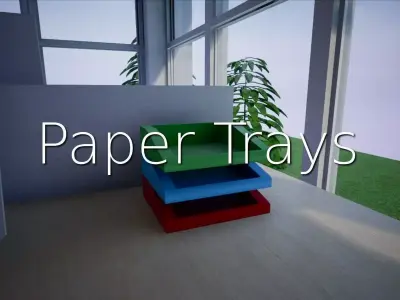 Paper Trays SHC Quick Office LM Low-poly 3D model